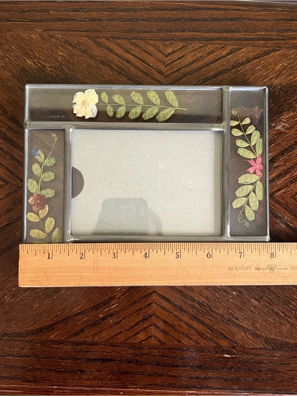 Vintage Pressed Flower Photo Frame, Real Floral Picture Frame, Cottagecore Decor